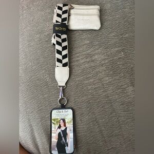 Clip and go strap with zippered wallet